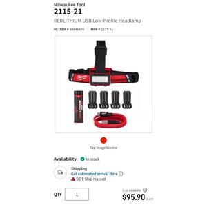 MILWAUKEE RECHARGEABLE HEADLAMP-Low-Profile Headlamp is powered by REDLITHIUM